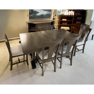 RING TABLE, 4 CHAIRS & SERVER