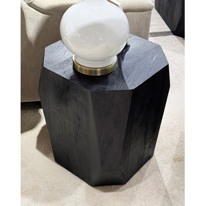 GEOMETRIC WOOD END TABLE