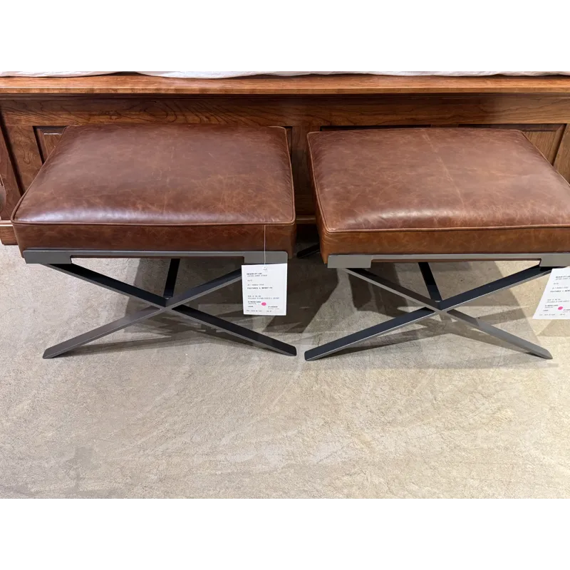 Leather Accent Ottoman