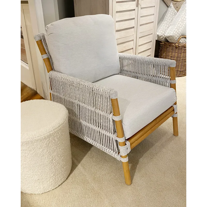 WOVEN ROPE RATTAN ACCENT CHAIR