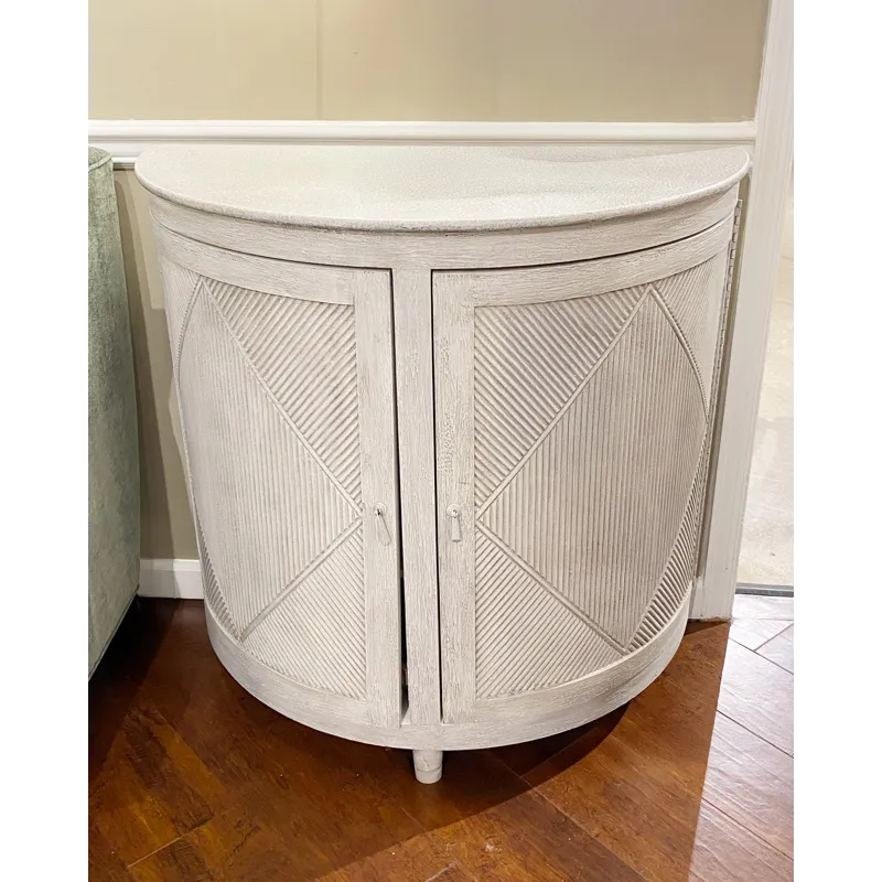 DISTRESSED WHITE DEMILUNE