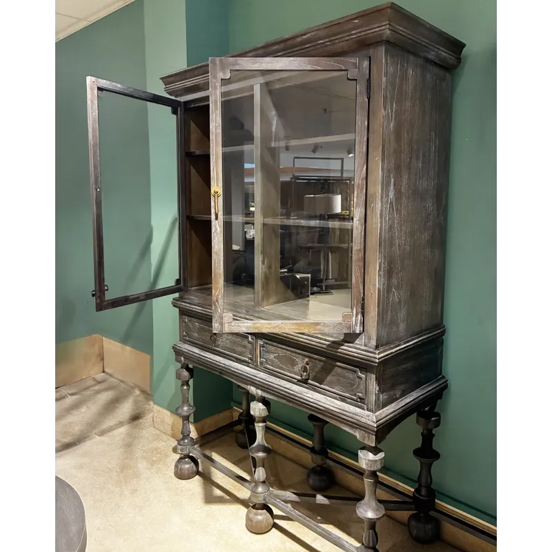 BLACK DISPLAY CABINET PKG