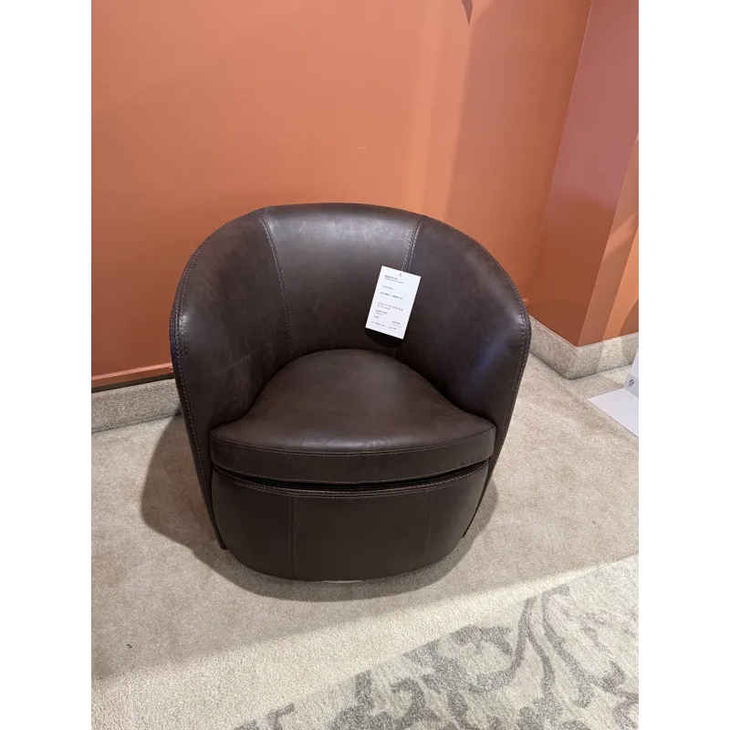 Leather Swivel Tub Chair