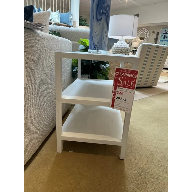 2 SHELF WHITE WASH TABLE