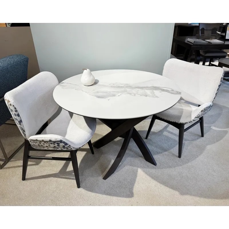 42" CERAMIC TABLE & 2 CHAIRS