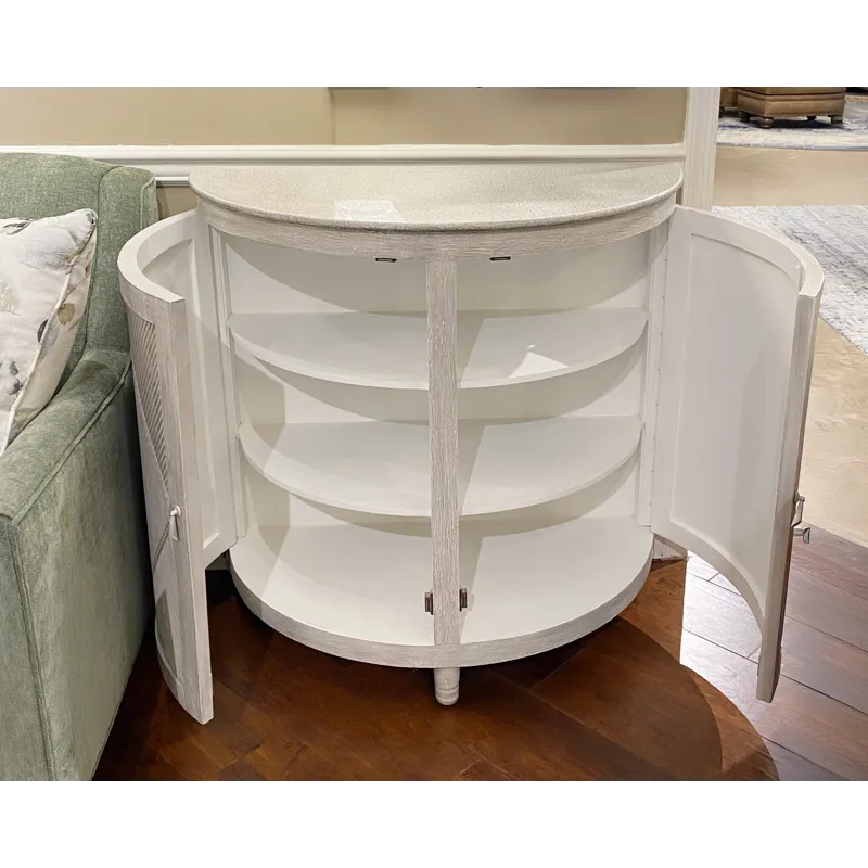 DISTRESSED WHITE DEMILUNE