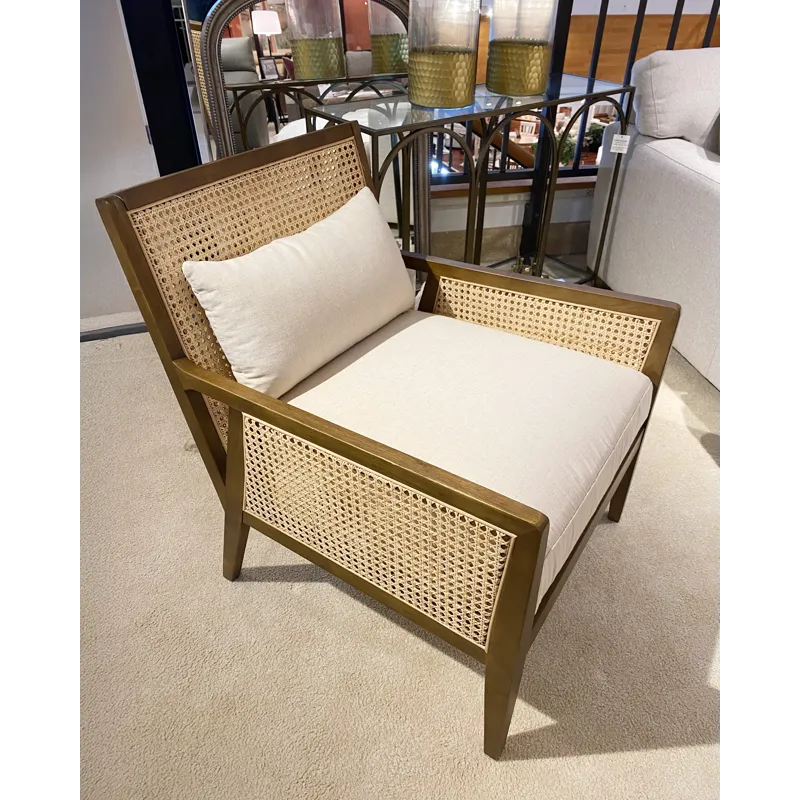 NATURAL CANE FINISH ARM CHAIR