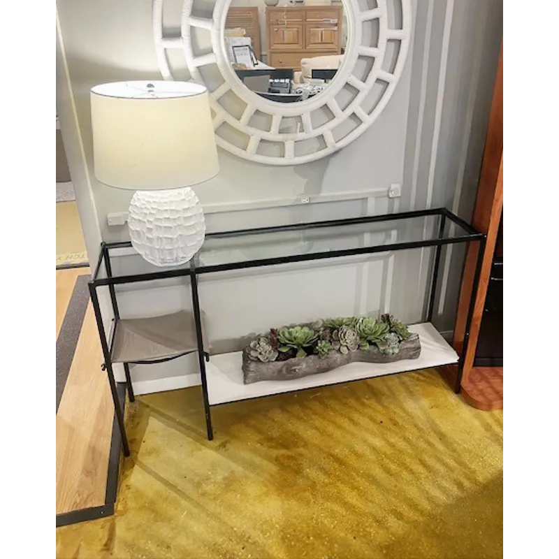 SLING CONSOLE W/GLASS TOP
