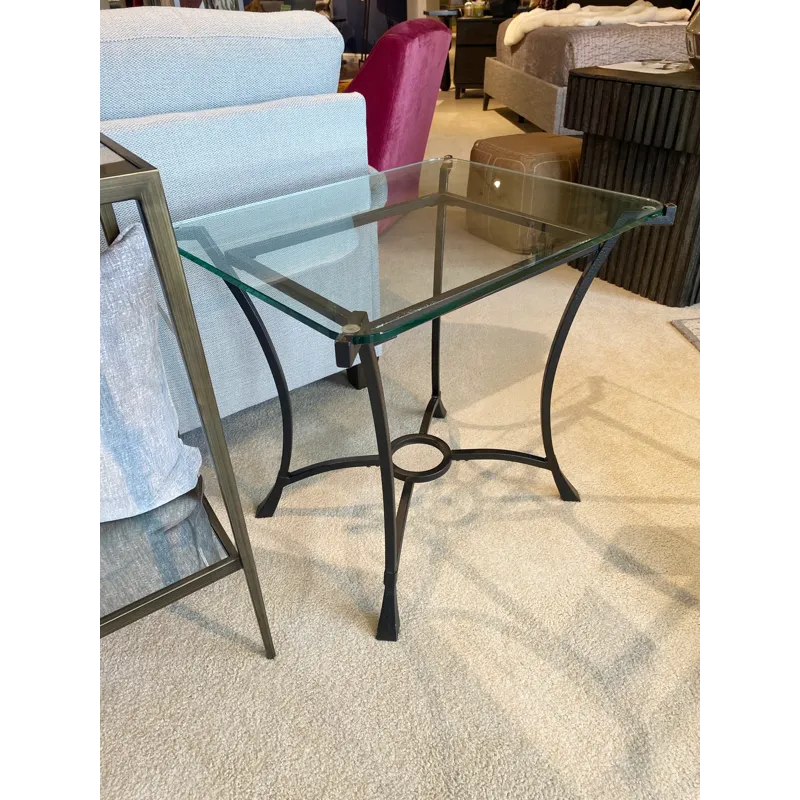 GLASS TOP END TABLE