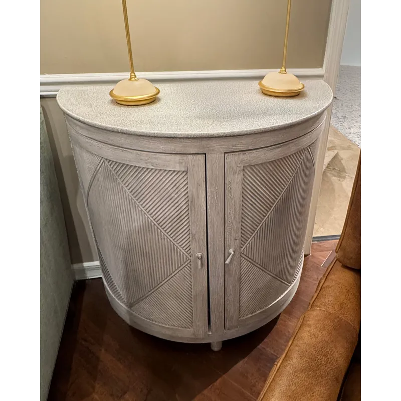 DISTRESSED WHITE DEMILUNE