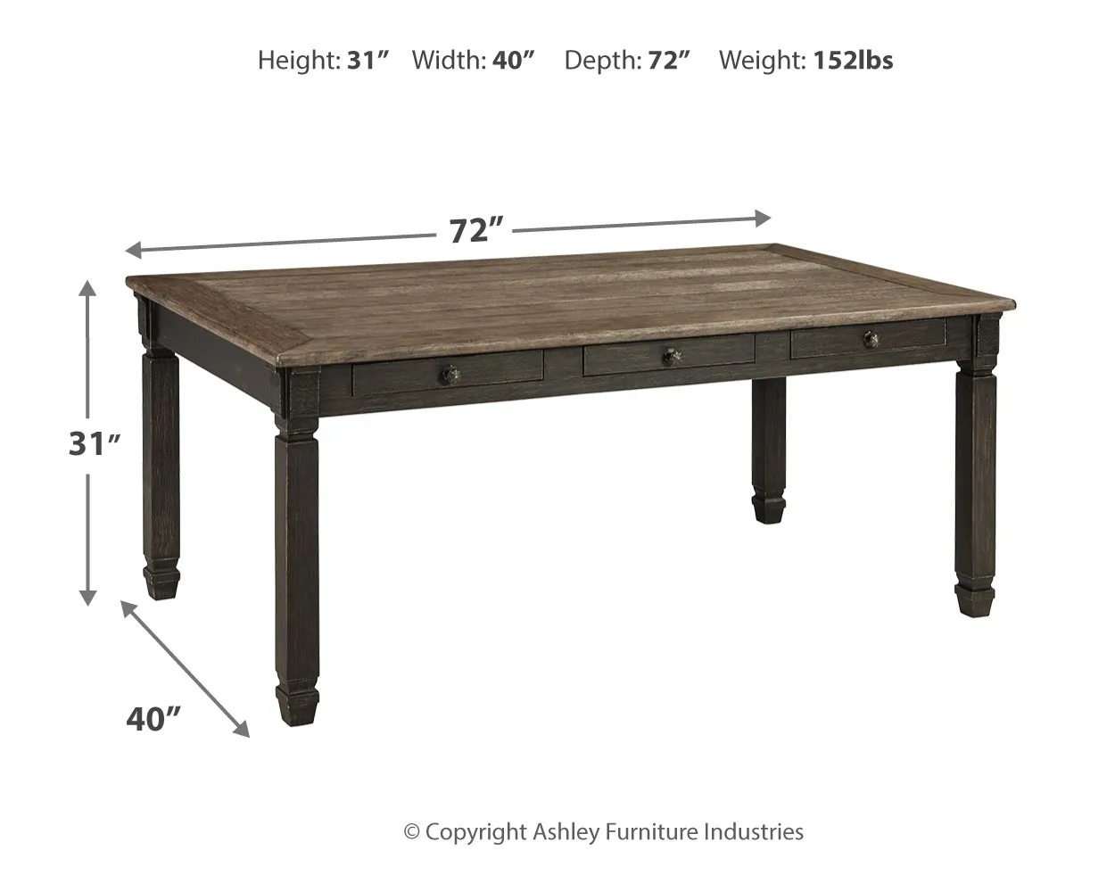 Ashley Furniture Industries ダイニングテーブル Tyler Creek Dining Table D736-25 by Signature Design by Ashley at