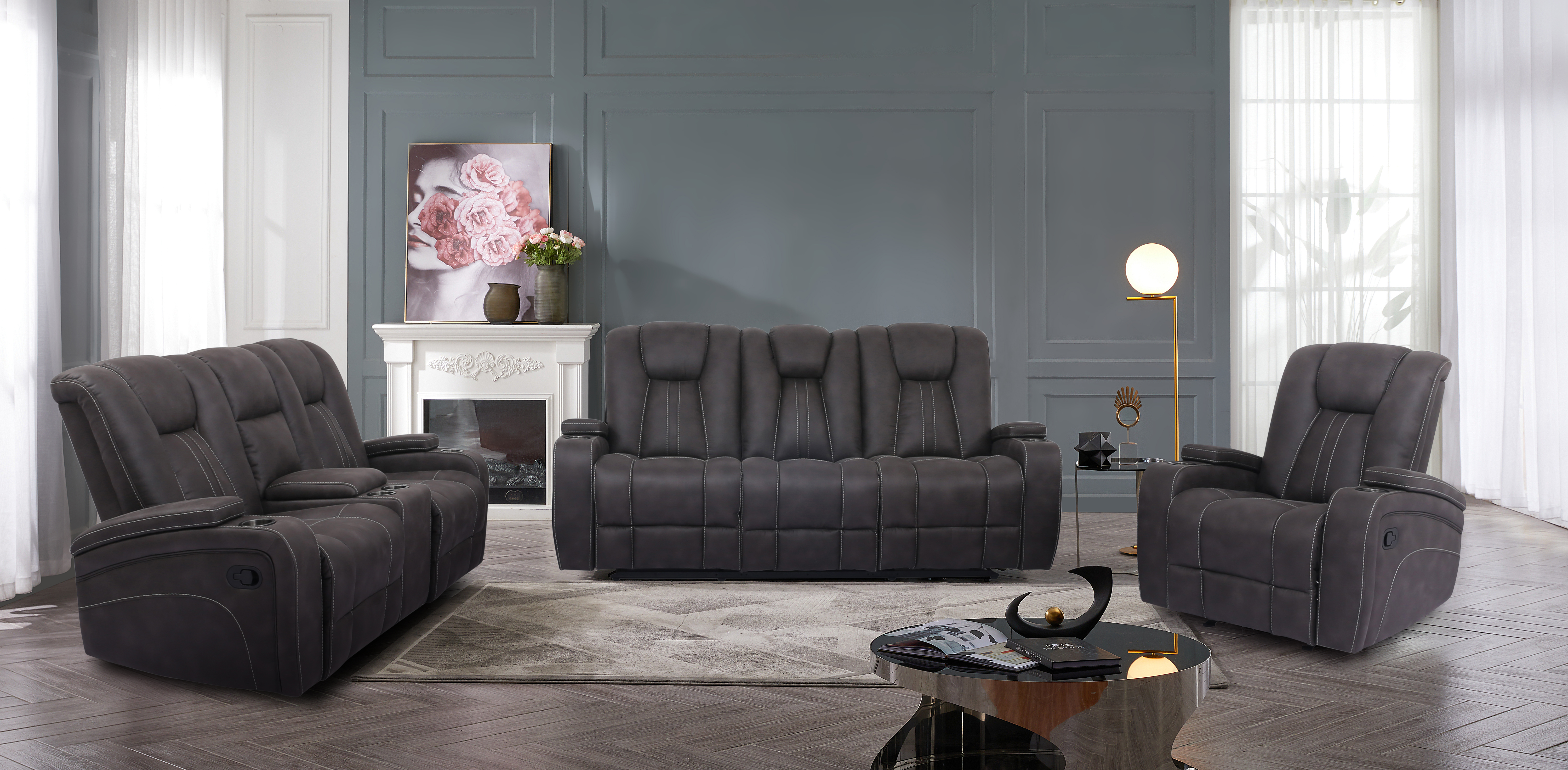 Reclining Sofa - Granite