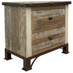 Antique Multicolor 2 Drawer Nightstand