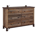 Antique Multicolor 6 Drawer Dresser