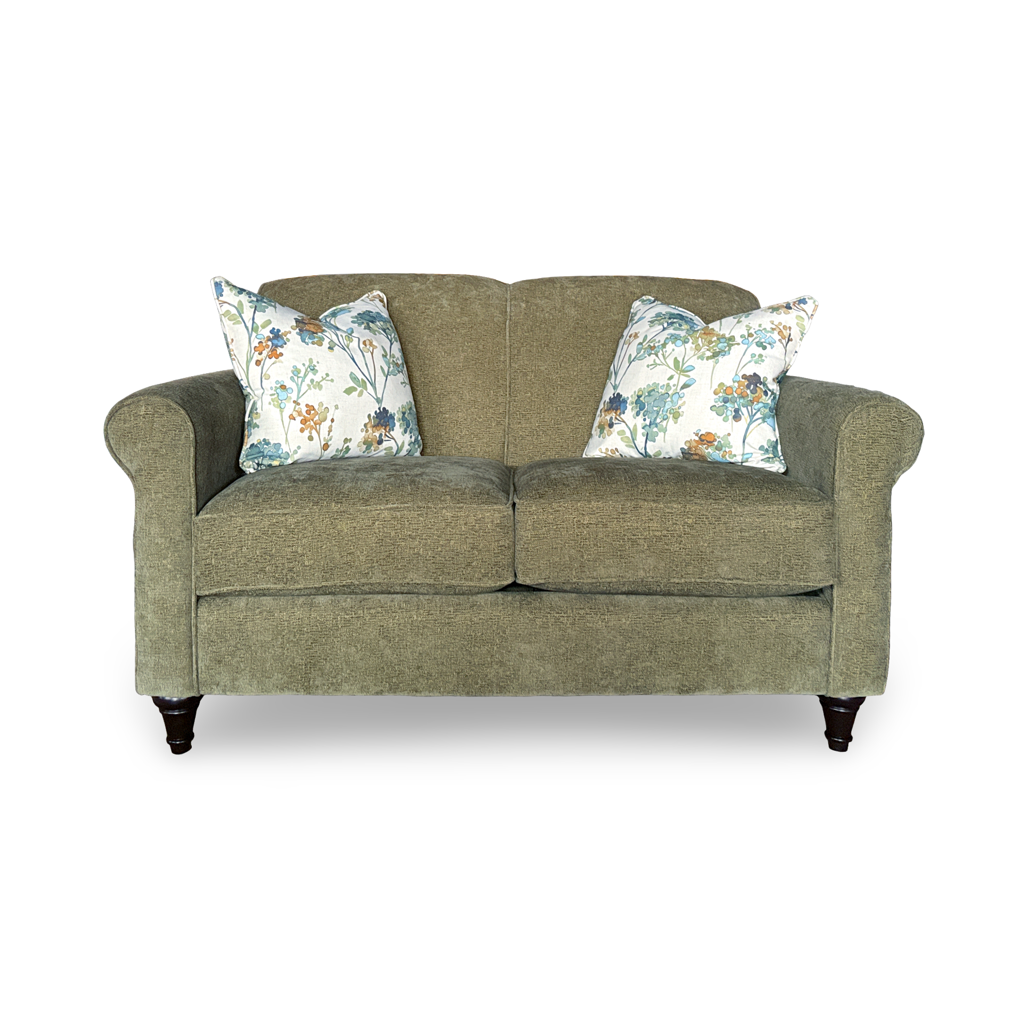 Poplin Olive Upholstered Loveseat