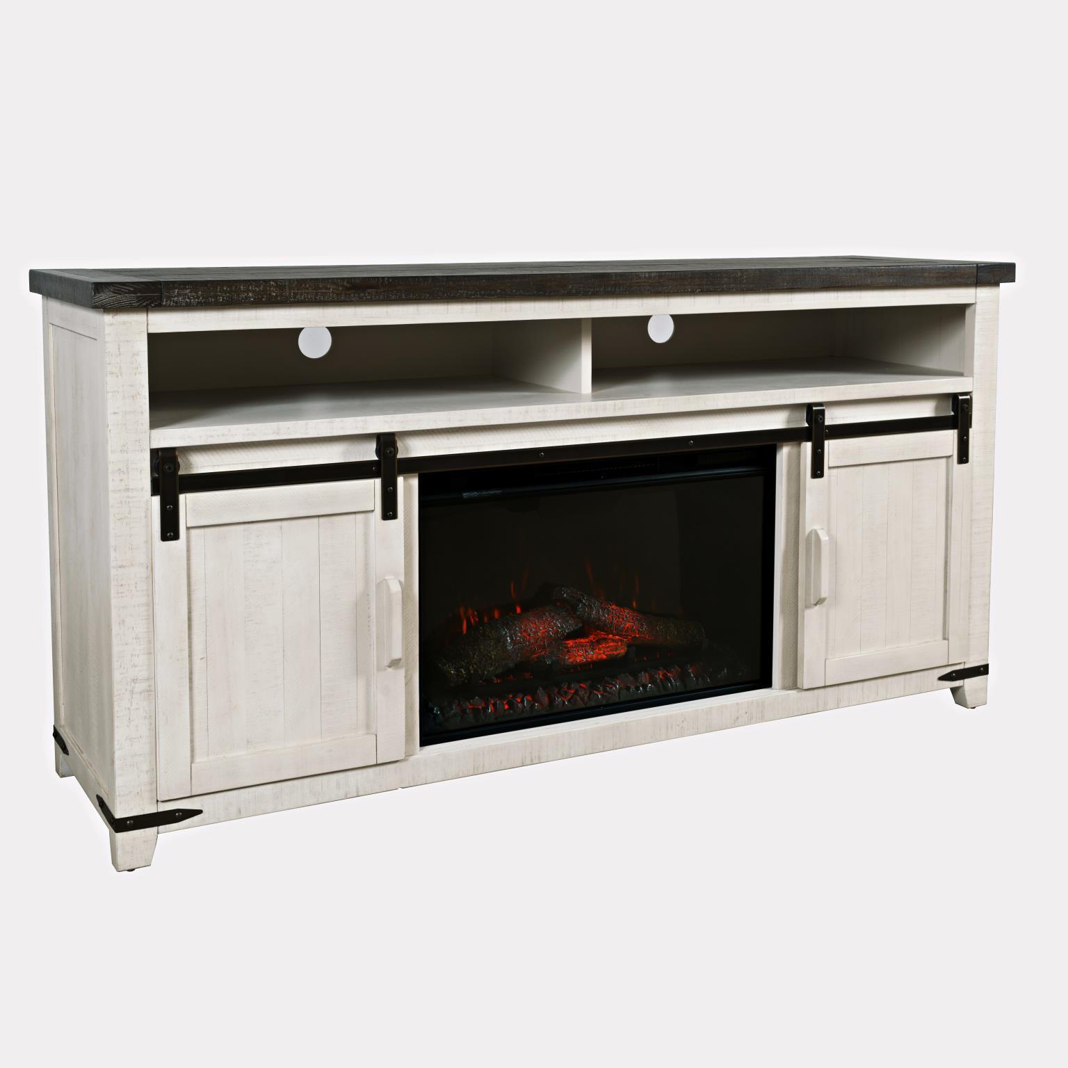 Jofran Madison County 64" Console TV Stand with Electric Fireplace - Thumbnail 3