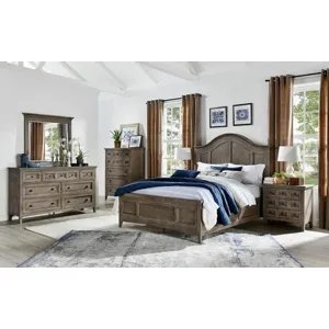 Paxton Place Wood King Bed Arched Headboard