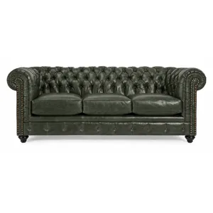 Huntsman Forest Leather Chesterfield Sofa