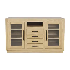 Auburn Hills 60" Contemporary Media Console - Light Oak