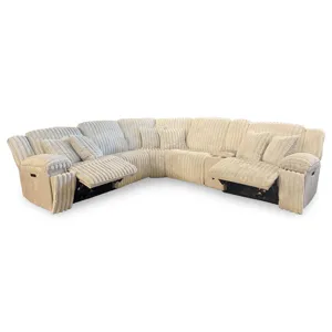 Presley Fog 6 Piece Power Reclining Sectional