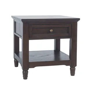 Brentwood Transitional 24" End Table With Drawer And Shelf - Arbor Oak