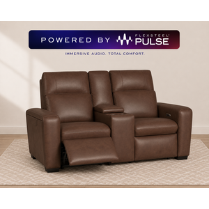 Sense Power Reclining Immersive Audio Loveseat with Console, Power Headrest, & Lumbar