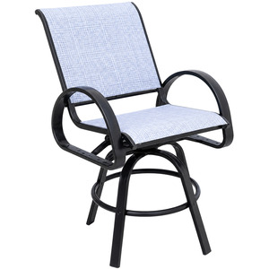 Aruba Sling Balcony Height Swivel Caf&eacute; Chair - Black / Deacon