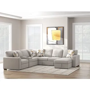 Flaglere 5-Piece Sectional with Pop Up Sleeper and Chaise