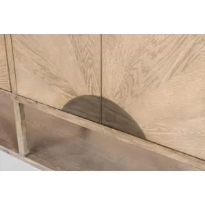 Sun Haven - 64" Credenza with Silver Tray - Oak and Walnut Finish
