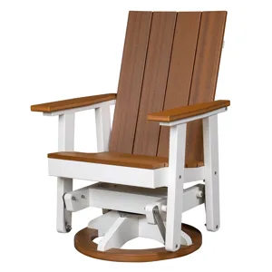 Montrose Outdoor Single Glider Chair - Antique Mahogany/White