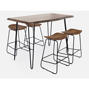 Nature's Edge 5 Piece Counter Height Table Set - Chestnut