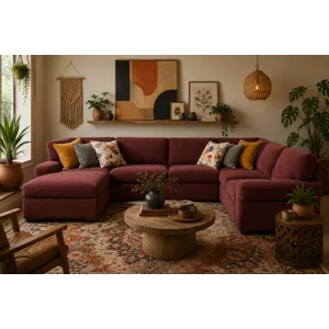 Fletcher 3 PC Sectional with Chaise - Plum