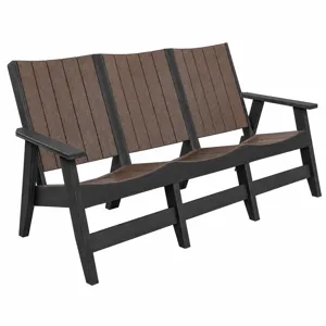 London Outdoor 3 Seat Sofa - Brazilian Walnut/Black