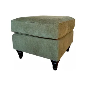 Poplin Olive Upholstered Ottoman
