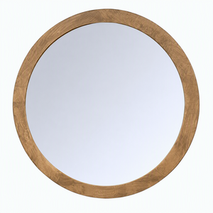 Marion 36" Round Maple Framed Mirror - Latte
