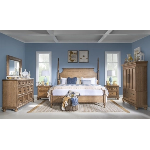 Vintage Market Complete High/Low Poster Bed - King