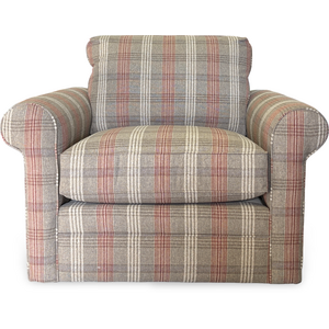 Amesbury Plaid Shallow Depth Swivel Chair