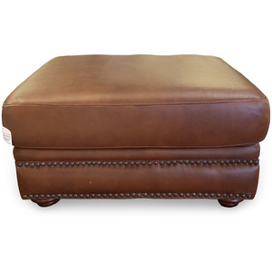 London Walnut Leather Ottoman