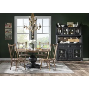 Vintage Market Round Dining Table Complete