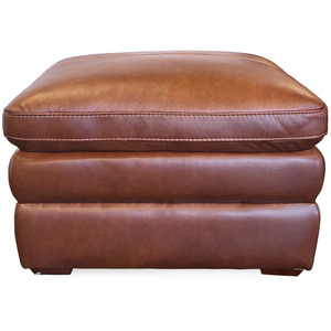 Berlin Chestnut Leather Ottoman
