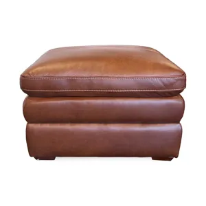 Berlin Chestnut Leather Ottoman