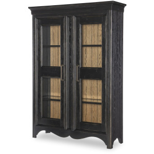 Vintage Market Glass Display Cabinet - Kettle Black / Barnwood