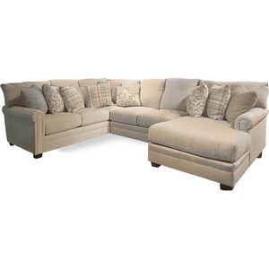 Livingston 3 Piece Sectional w/ RAF Chaise - Linen