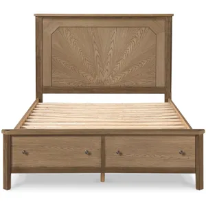 Sun Haven Storage Bed - Oak and Walnut Finish