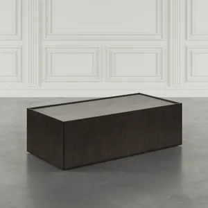 Laurel Creek Modern Contemporary 52" Block Coffee Table With Hidden Casters