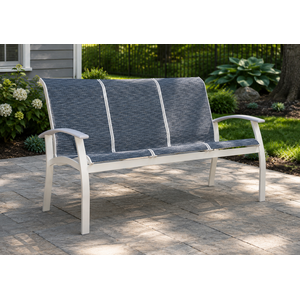 Belle Isle Sling Three-Seat Sofa - Snow / Nimbus Ocean