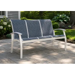 Belle Isle Sling Three-Seat Sofa - Snow / Nimbus Ocean