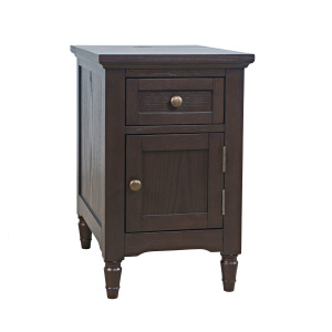 Brentwood Transitional USB Charging Storage End Table - Arbor Oak 