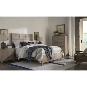 Tide & Timber-Grey Oak Fretwork Panel Headboard - Queen