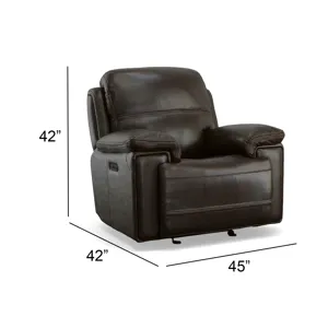 Fenwick Leather Power Gliding Recliner w/Power Headrest